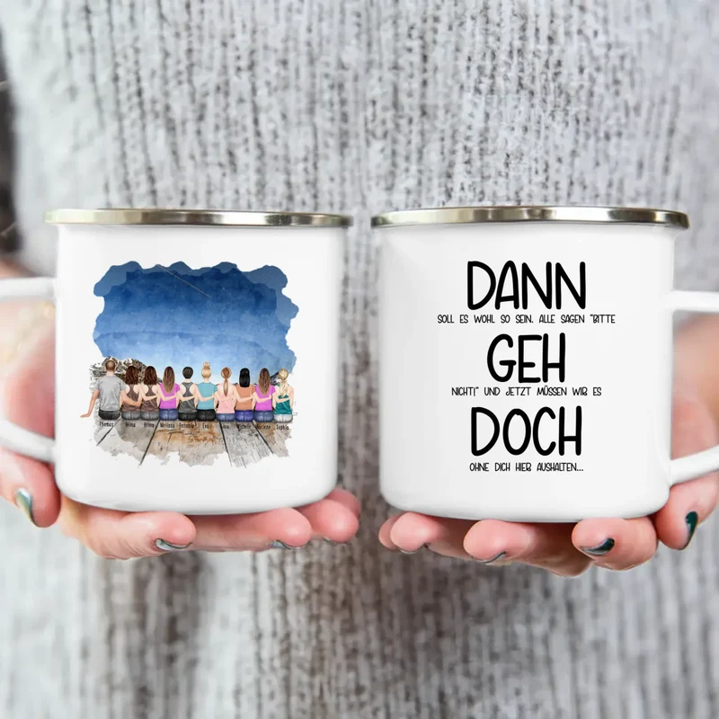 Personalisierte Tasse Kollegen (9 Frauen + 1 Mann) - Abschiedsgeschenk