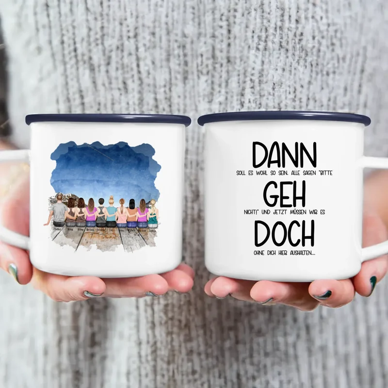 Personalisierte Tasse Kollegen (9 Frauen + 1 Mann) - Abschiedsgeschenk