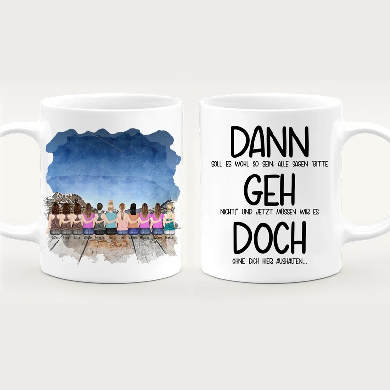 Personalisierte Tasse Kollegen (11 Frauen) - Abschiedsgeschenk