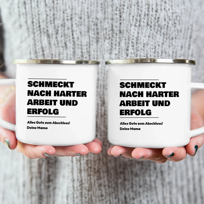 Personalisierte Tasse - Schmeckt nach harter Arbeit und Erfolg - Geschenk zum Abschluss