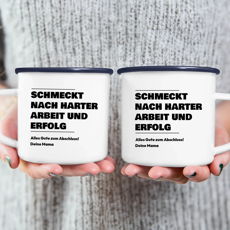 Personalisierte Tasse - Schmeckt nach harter Arbeit und Erfolg - Geschenk zum Abschluss