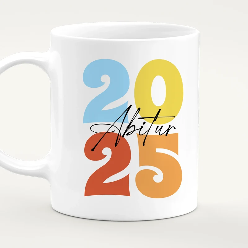 Personalisierte Tasse - Retro Abitur 2025 Tasse mit persönlicher Nachricht