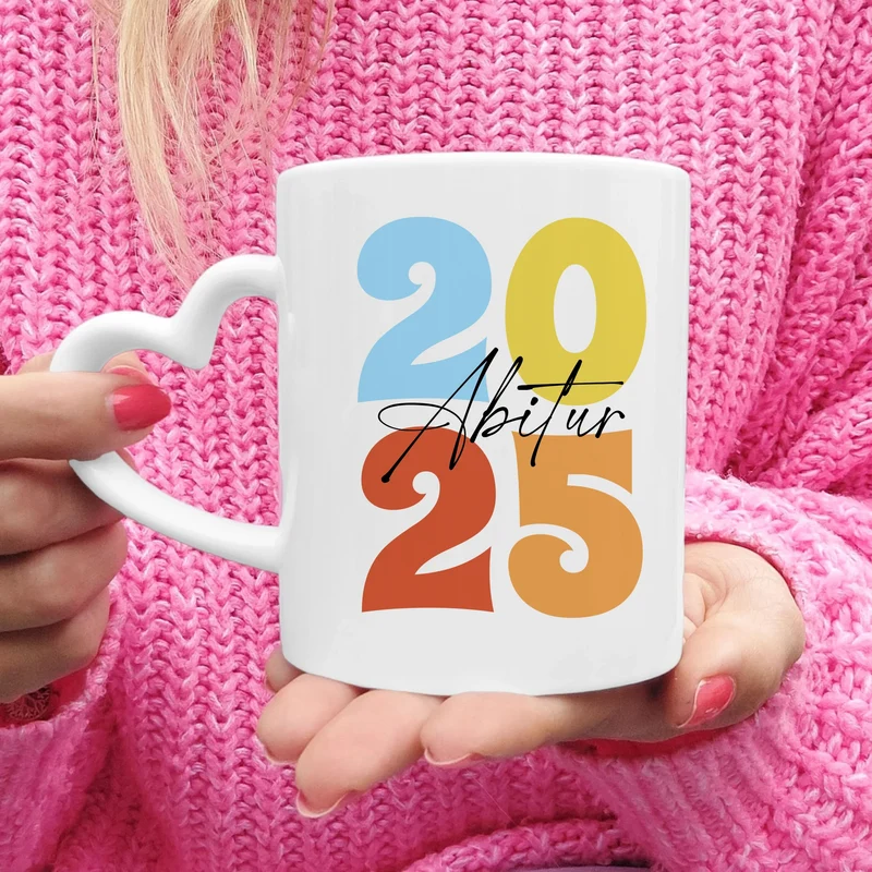 Personalisierte Tasse - Retro Abitur 2025 Tasse mit persönlicher Nachricht