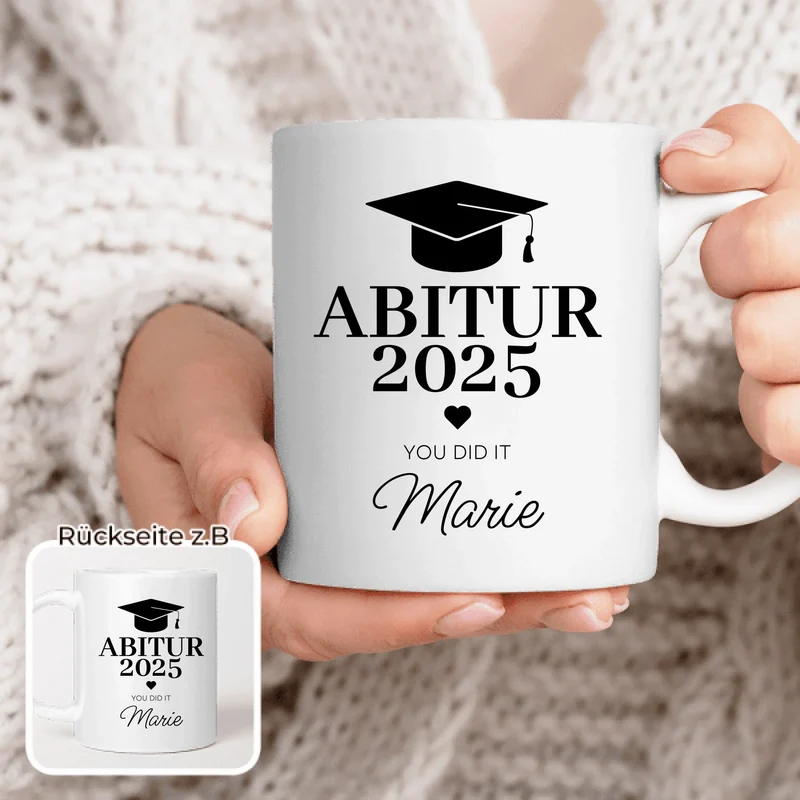 Personalisierte Tasse - Abitur/Abi mit Name und Jahr - You did it