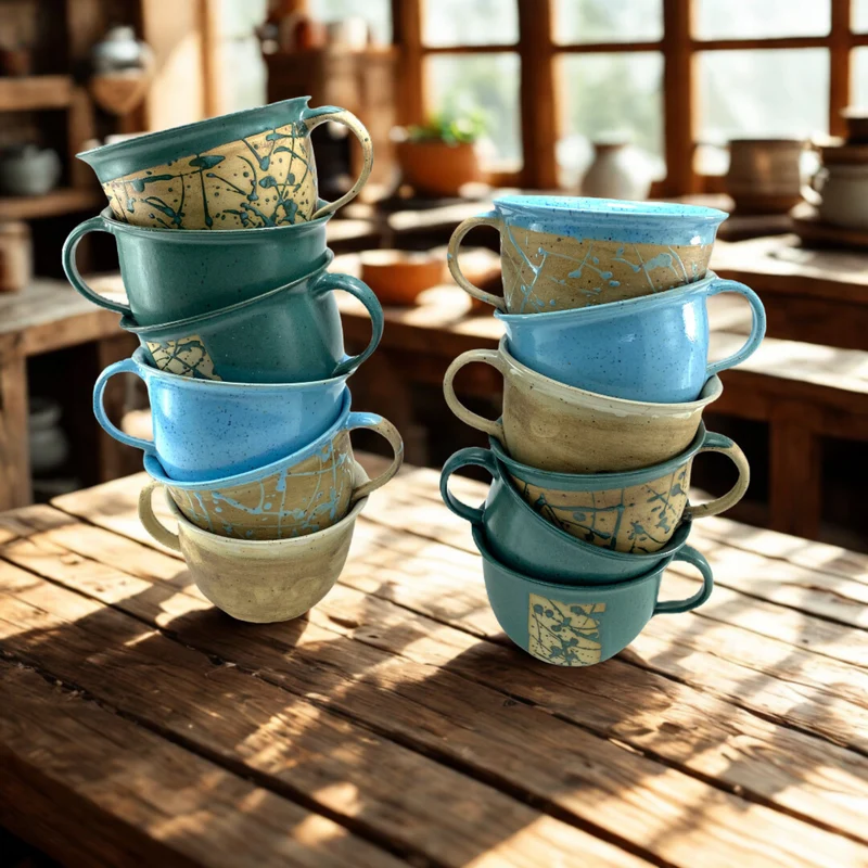 Jumbotasse aus Keramik, handgefertigt 500–700 ml