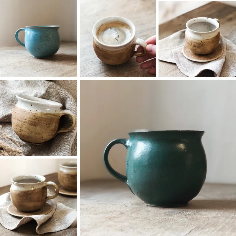 Keramik Tasse bauchig Handgegemacht