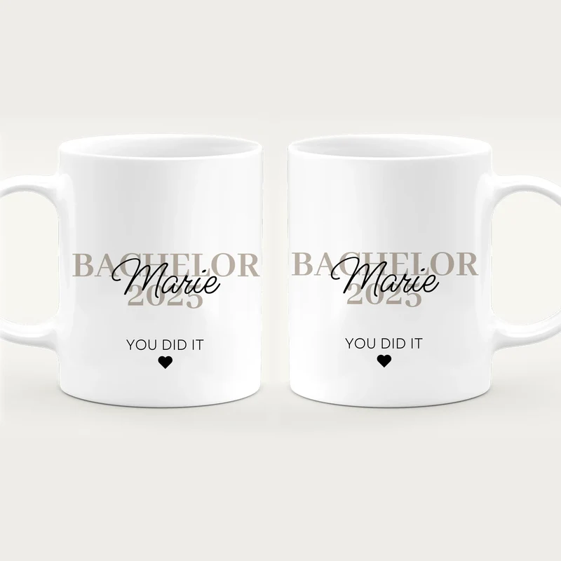 Personalisierte Tasse - Bachelor/Master/Abitur/Abschluss mit Name und Jahr - You did it