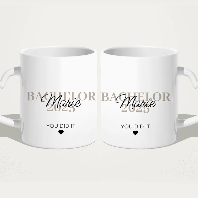 Personalisierte Tasse - Bachelor/Master/Abitur/Abschluss mit Name und Jahr - You did it