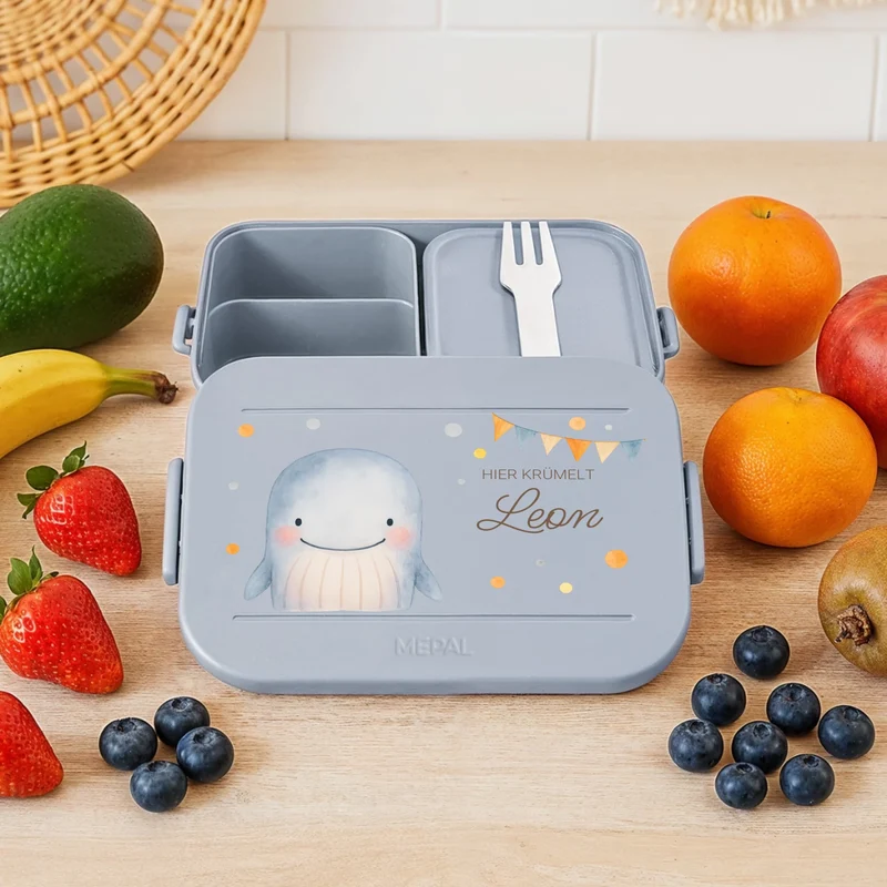 Personalisierte Mepal Take a Break midi Brotdose - 1 Tier und Kindername