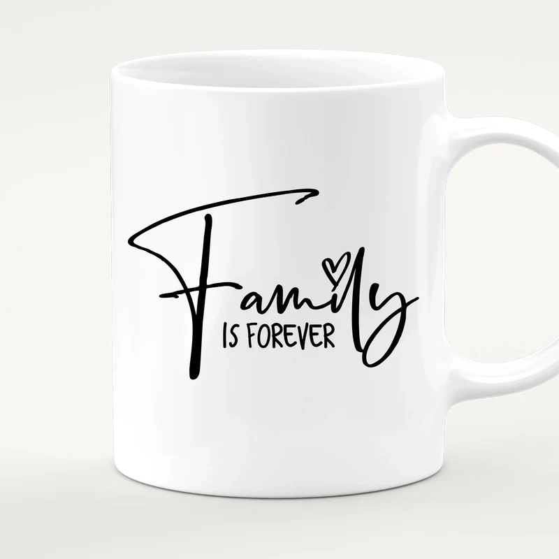 Personalisierte Tasse mit Familie (1 Baby, 1 Kind, 1 Teenagerin)