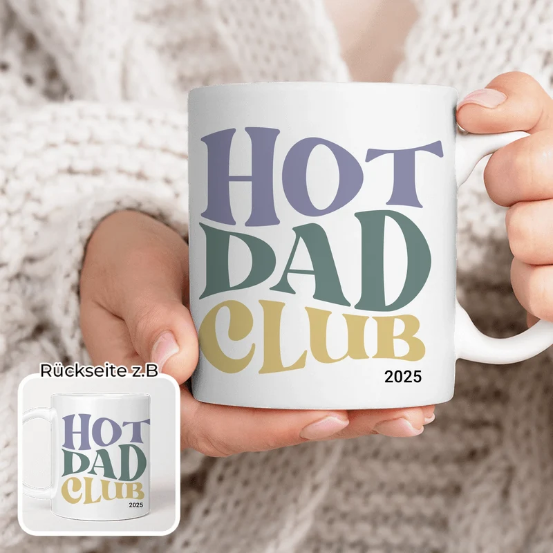 Personalisierte Tasse - Hot Dad Club mit Jahr