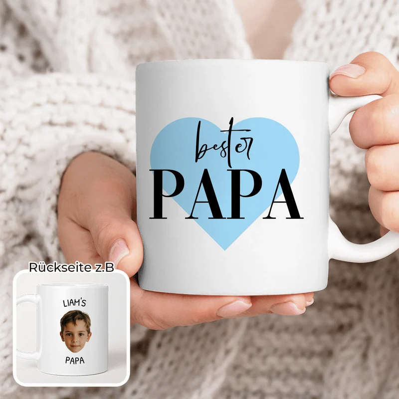 Personalisierte Tasse - Dieser Papa gehört zu - Mit Bild von Kind