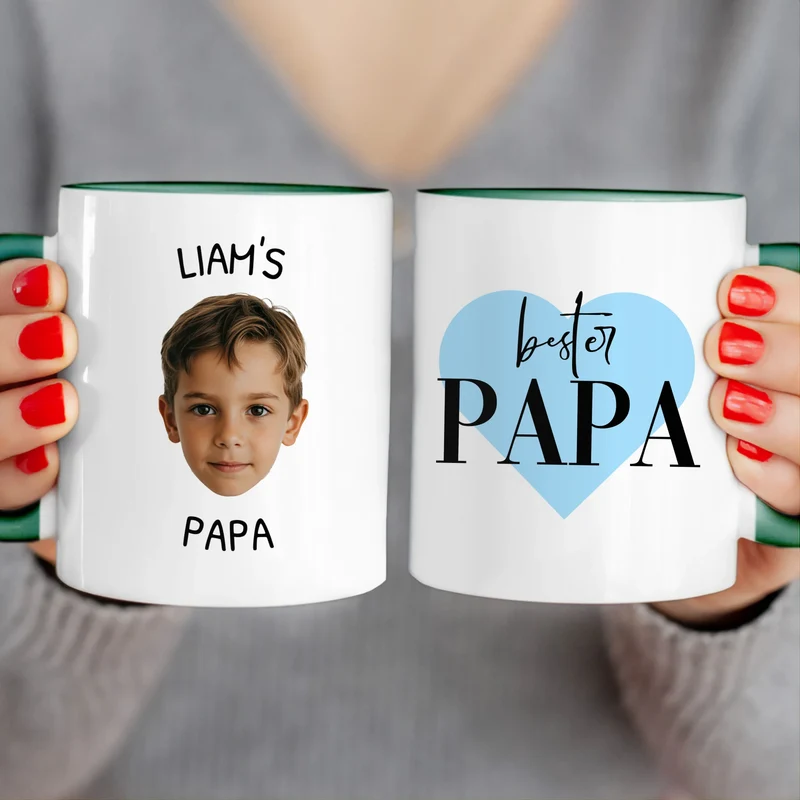 Personalisierte Tasse - Dieser Papa gehört zu - Mit Bild von Kind