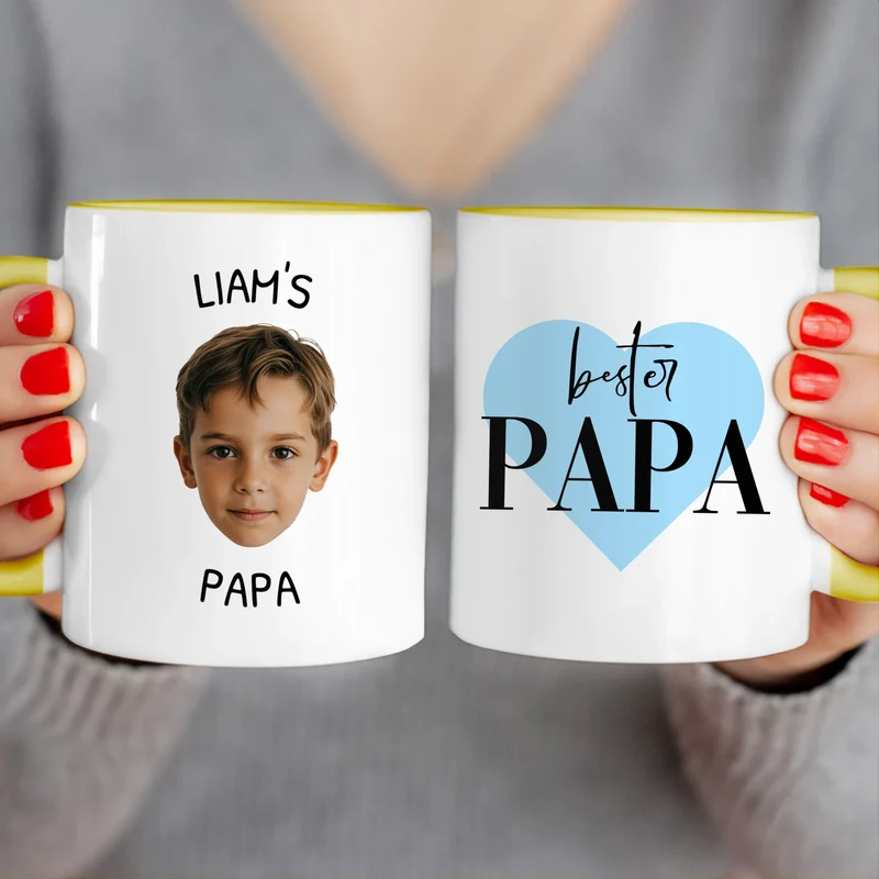 Personalisierte Tasse - Dieser Papa gehört zu - Mit Bild von Kind