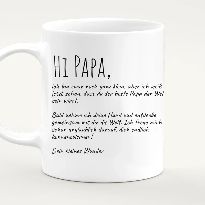 Personalisierte Tasse - Hi Papa, ich freu mich dich zu sehen... mit Ultraschallbild