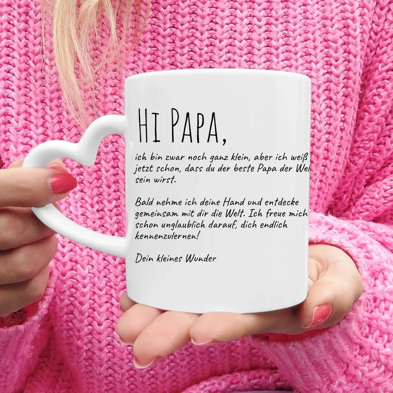 Personalisierte Tasse - Hi Papa, ich freu mich dich zu sehen... mit Ultraschallbild