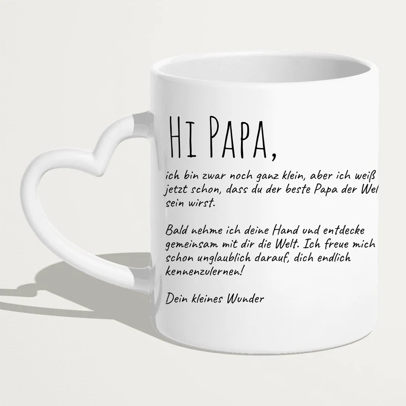 Personalisierte Tasse - Hi Papa, ich freu mich dich zu sehen... mit Ultraschallbild
