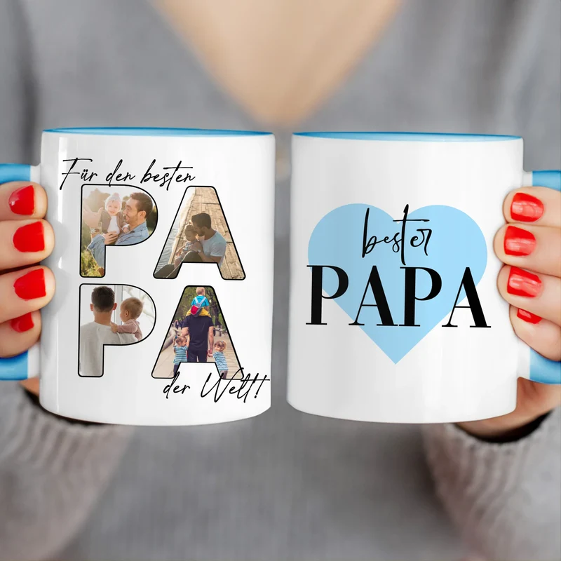 Personalisierte Tasse - Für den besten PAPA der Welt mit 4 Bildern