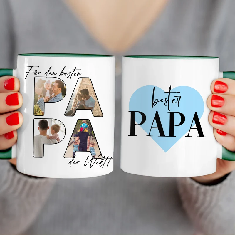 Personalisierte Tasse - Für den besten PAPA der Welt mit 4 Bildern