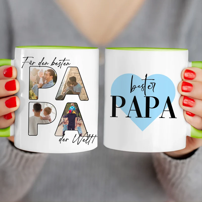 Personalisierte Tasse - Für den besten PAPA der Welt mit 4 Bildern