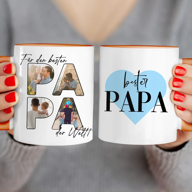 Personalisierte Tasse - Für den besten PAPA der Welt mit 4 Bildern