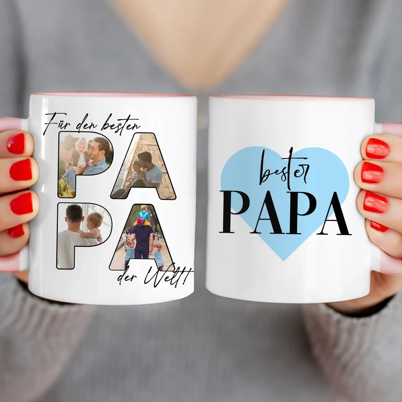 Personalisierte Tasse - Für den besten PAPA der Welt mit 4 Bildern