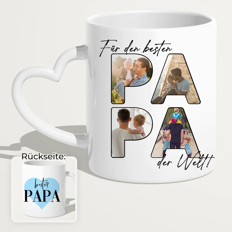 Personalisierte Tasse - Für den besten PAPA der Welt mit 4 Bildern