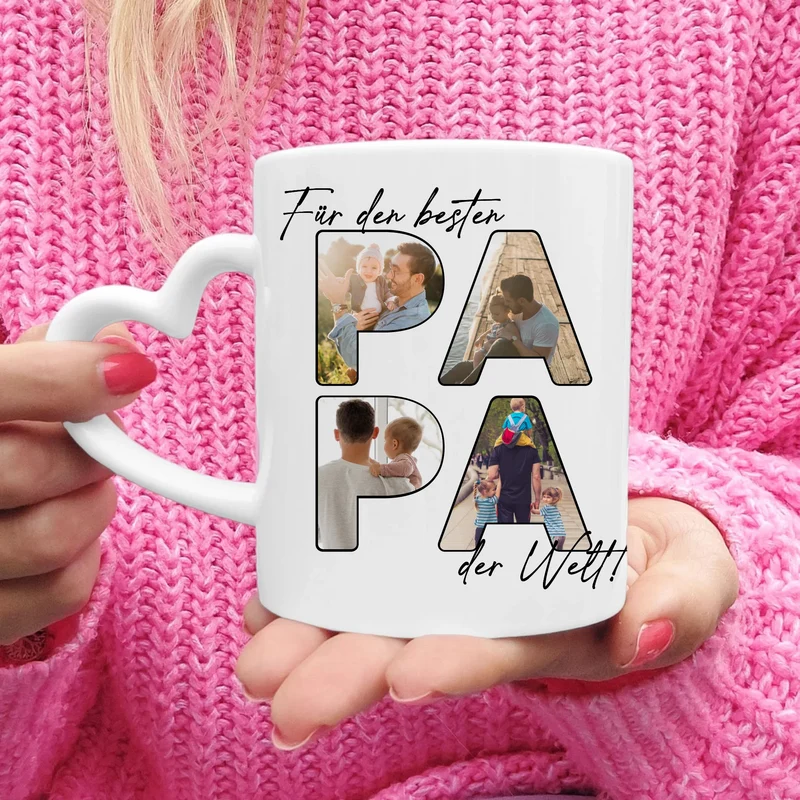 Personalisierte Tasse - Für den besten PAPA der Welt mit 4 Bildern