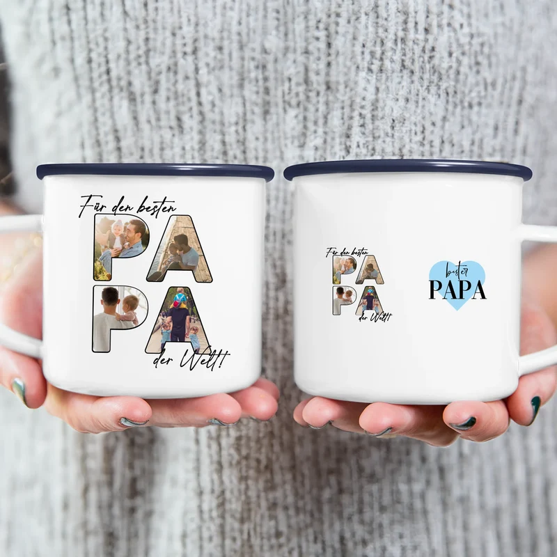 Personalisierte Tasse - Für den besten PAPA der Welt mit 4 Bildern