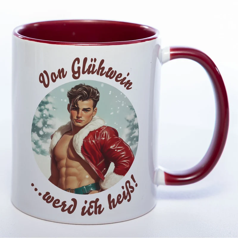 Retro-Weihnachtstasse - Von Glühwein? Werd ich heiß!