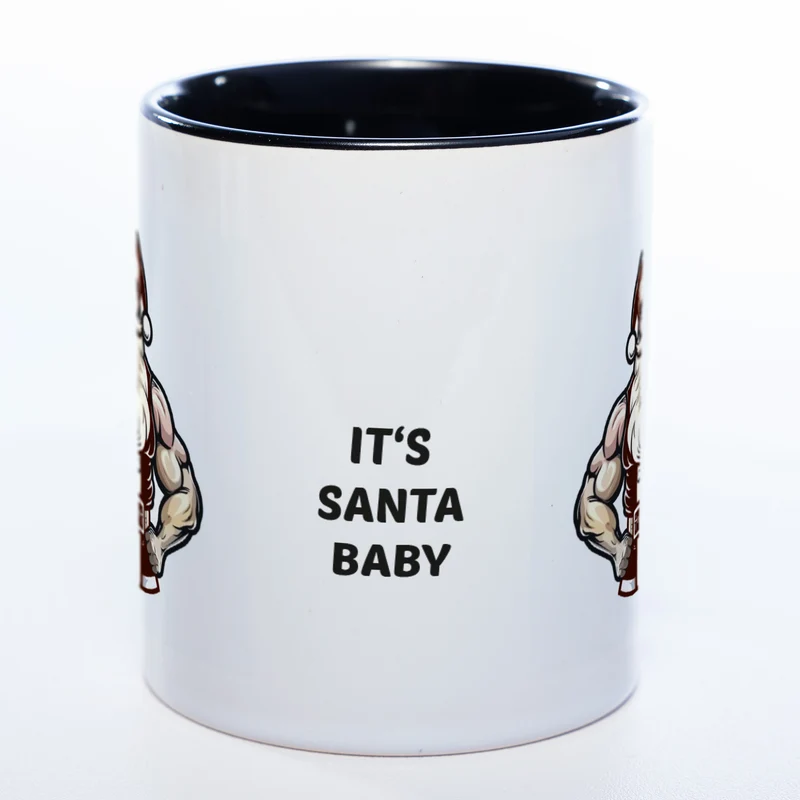 It's Santa Baby lustige Kaffeetasse zu Weihnachten mit starkem Santa - spülmaschinenfest