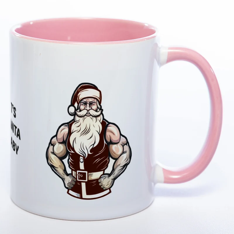 It's Santa Baby lustige Kaffeetasse zu Weihnachten mit starkem Santa - spülmaschinenfest