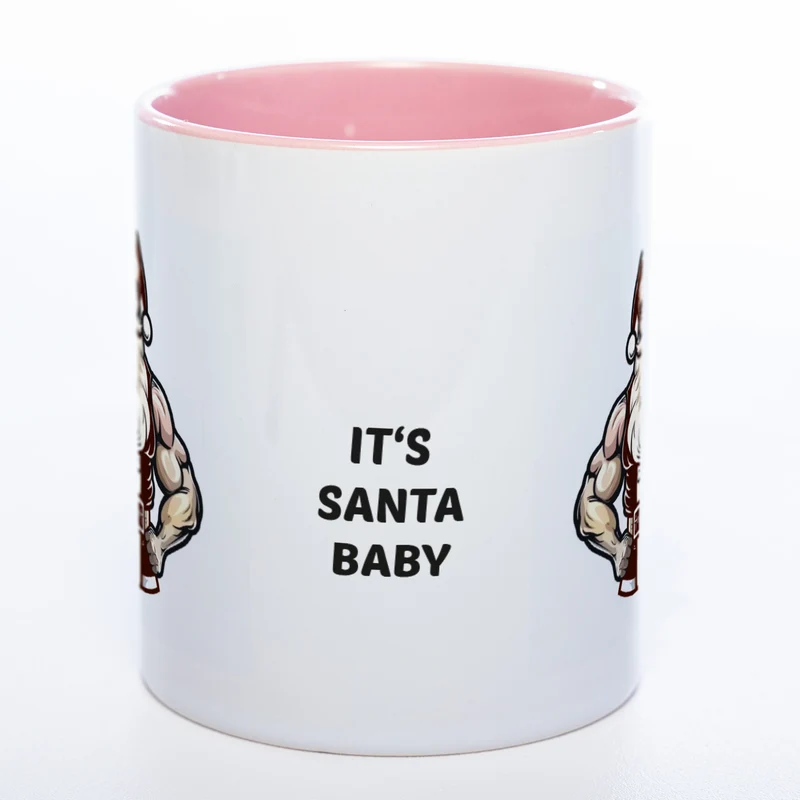 It's Santa Baby lustige Kaffeetasse zu Weihnachten mit starkem Santa - spülmaschinenfest
