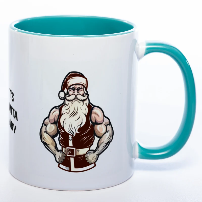 It's Santa Baby lustige Kaffeetasse zu Weihnachten mit starkem Santa - spülmaschinenfest