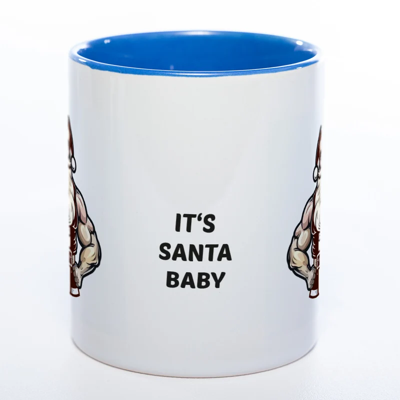 It's Santa Baby lustige Kaffeetasse zu Weihnachten mit starkem Santa - spülmaschinenfest