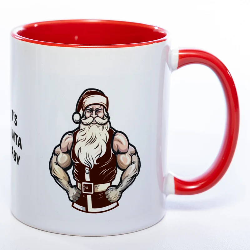 It's Santa Baby lustige Kaffeetasse zu Weihnachten mit starkem Santa - spülmaschinenfest