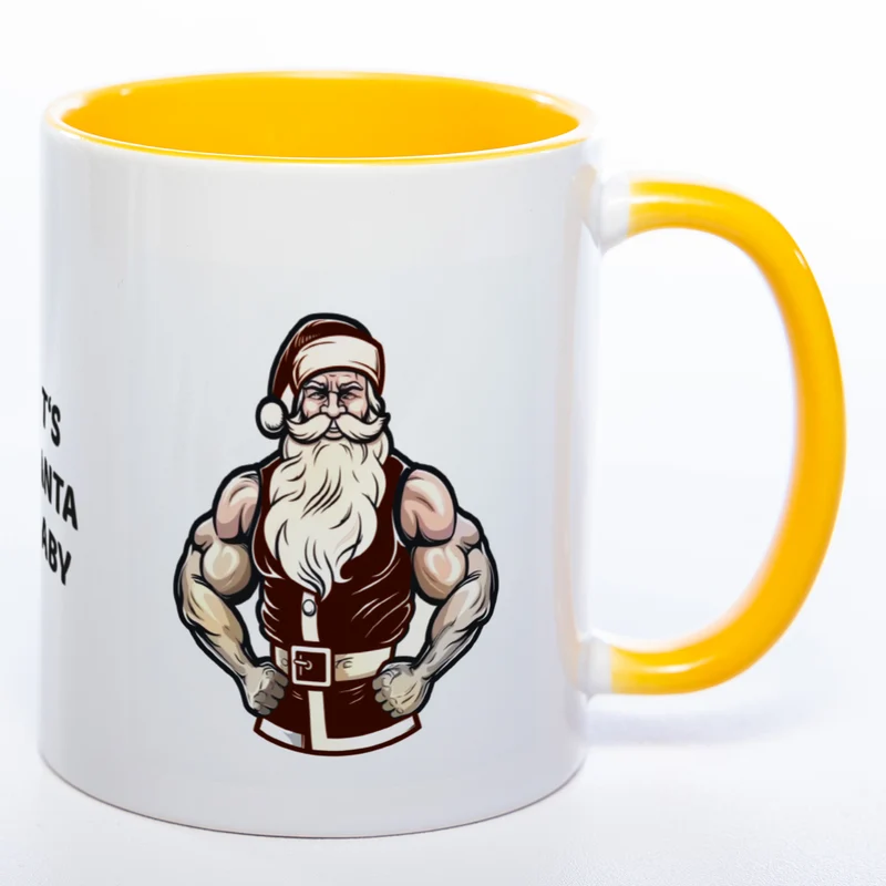 It's Santa Baby lustige Kaffeetasse zu Weihnachten mit starkem Santa - spülmaschinenfest