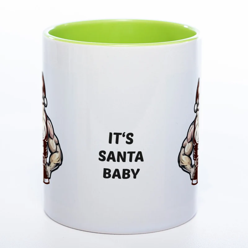 It's Santa Baby lustige Kaffeetasse zu Weihnachten mit starkem Santa - spülmaschinenfest