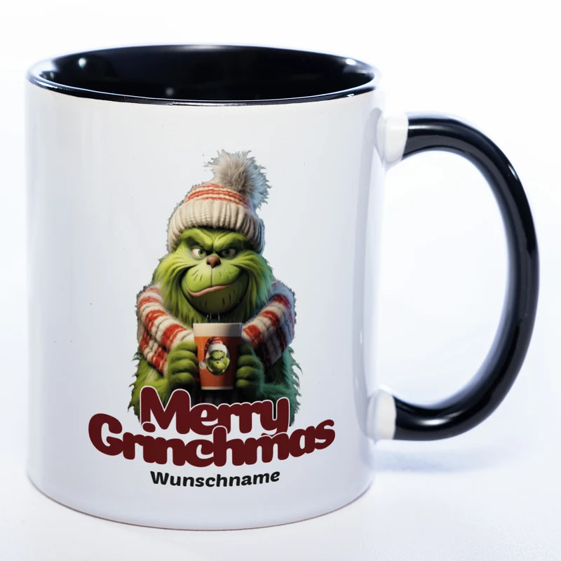 Grinch Weihnachtstasse Merry Grinchmas - lustige Kaffetasse - spülmaschinenfest
