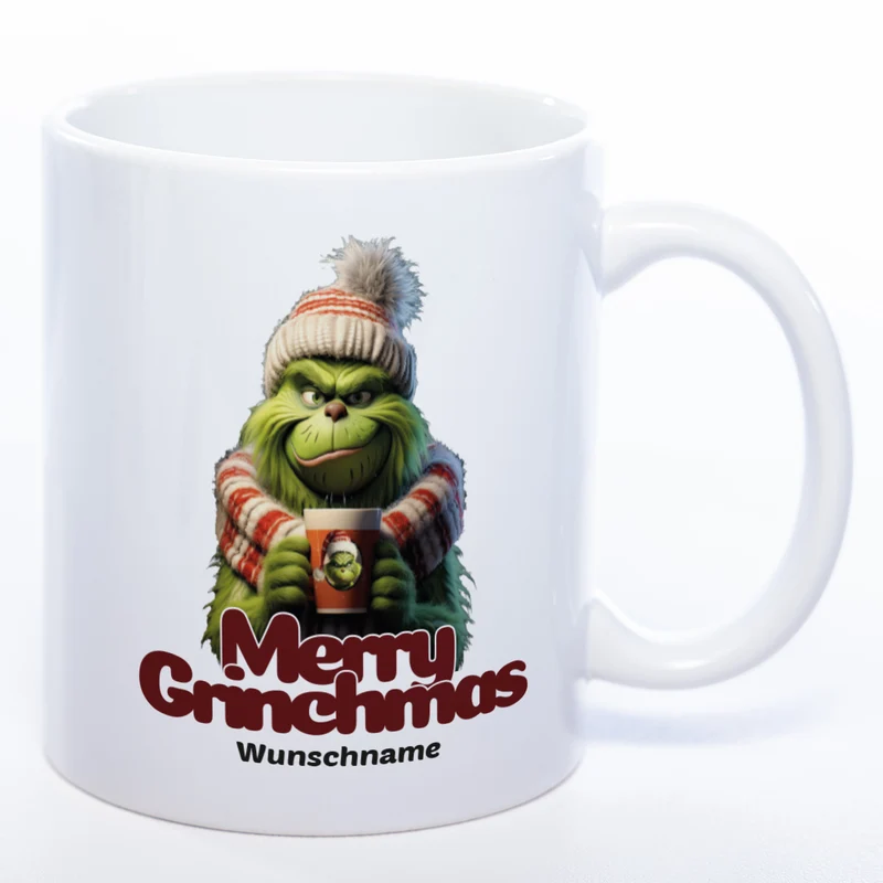 Grinch Weihnachtstasse Merry Grinchmas - lustige Kaffetasse - spülmaschinenfest