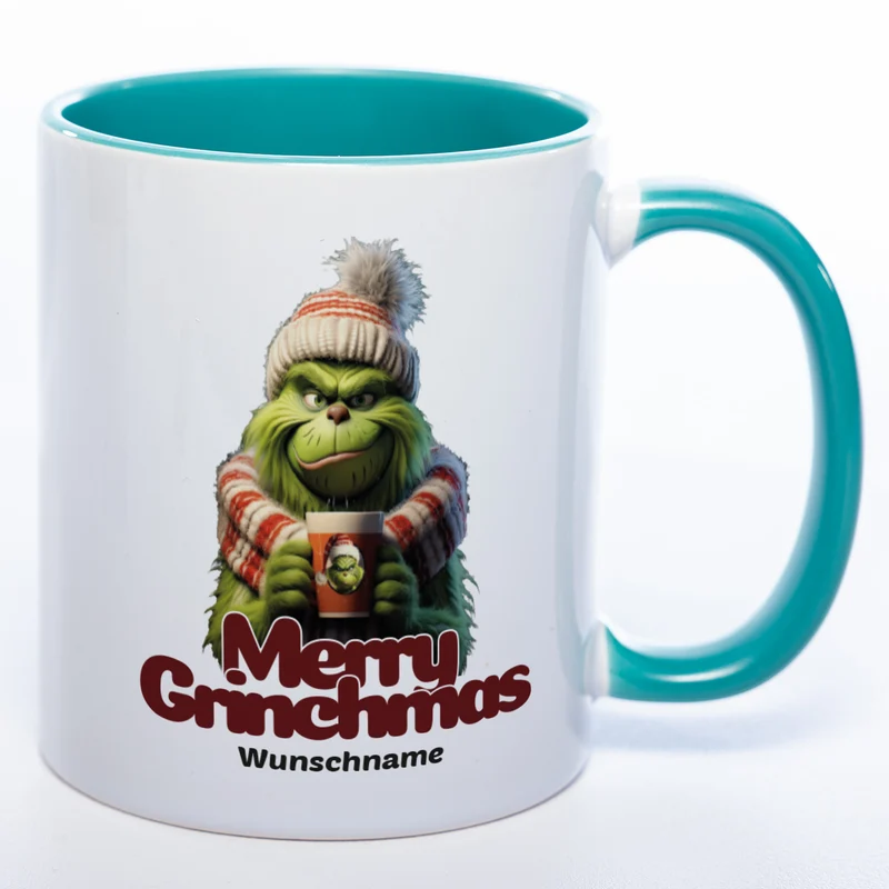 Grinch Weihnachtstasse Merry Grinchmas - lustige Kaffetasse - spülmaschinenfest
