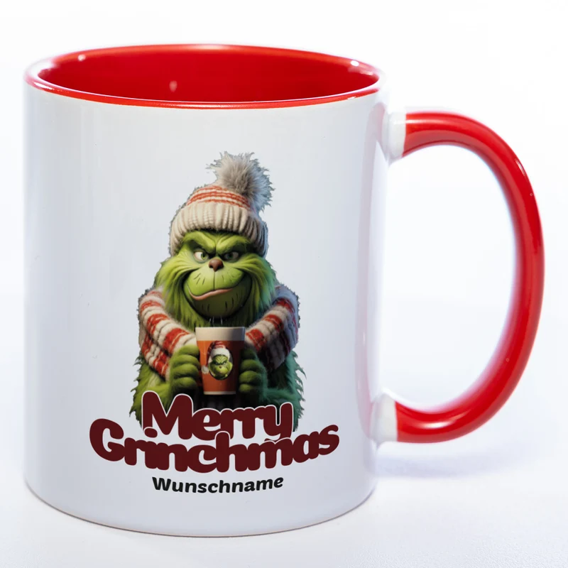 Grinch Weihnachtstasse Merry Grinchmas - lustige Kaffetasse - spülmaschinenfest