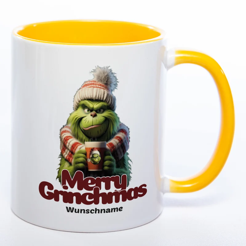 Grinch Weihnachtstasse Merry Grinchmas - lustige Kaffetasse - spülmaschinenfest