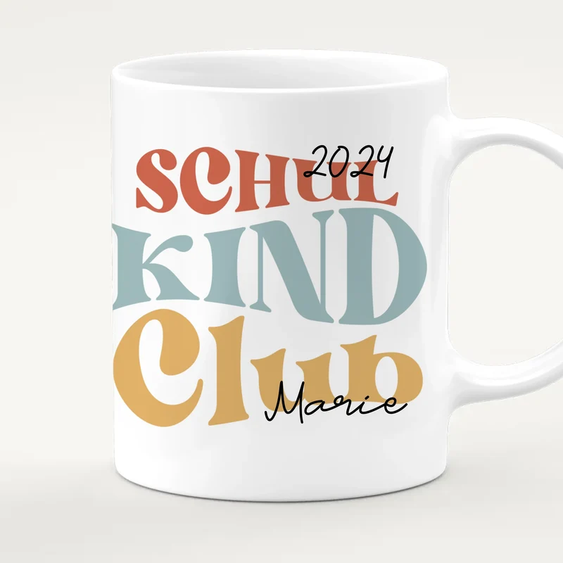 Personalisierte Kindertasse - Schulkind Club/Gang - Geschenk zur Einschulung