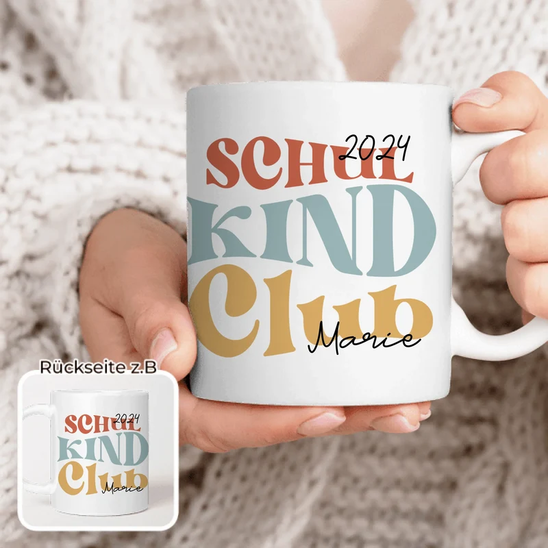 Personalisierte Kindertasse - Schulkind Club/Gang - Geschenk zur Einschulung