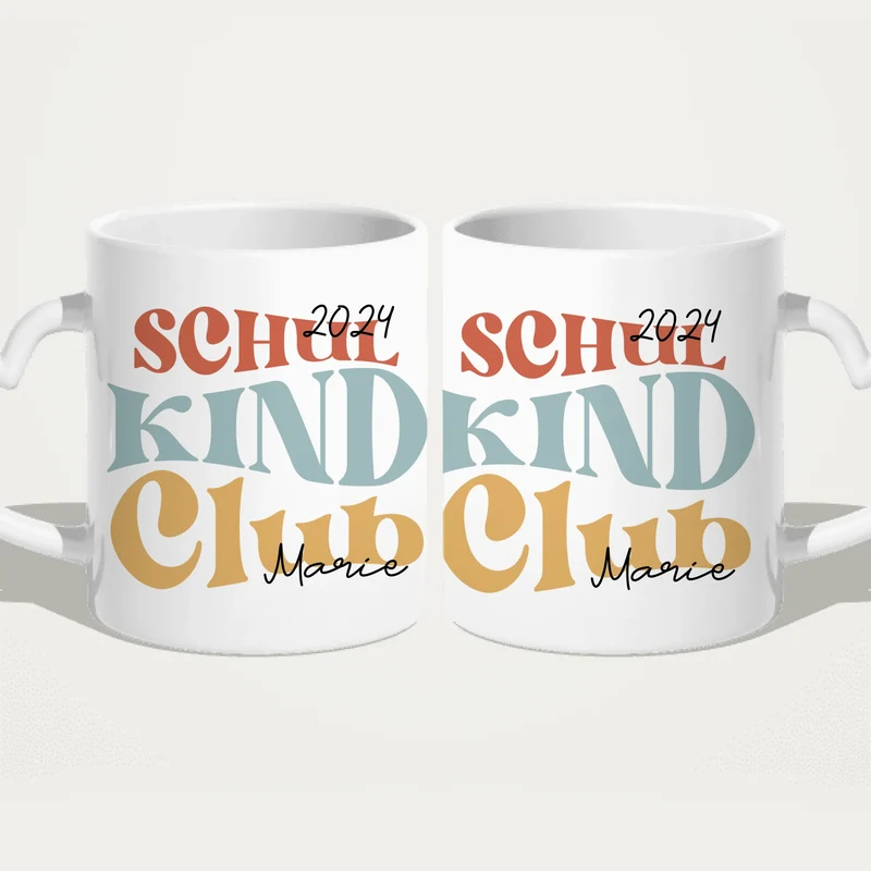 Personalisierte Kindertasse - Schulkind Club/Gang - Geschenk zur Einschulung