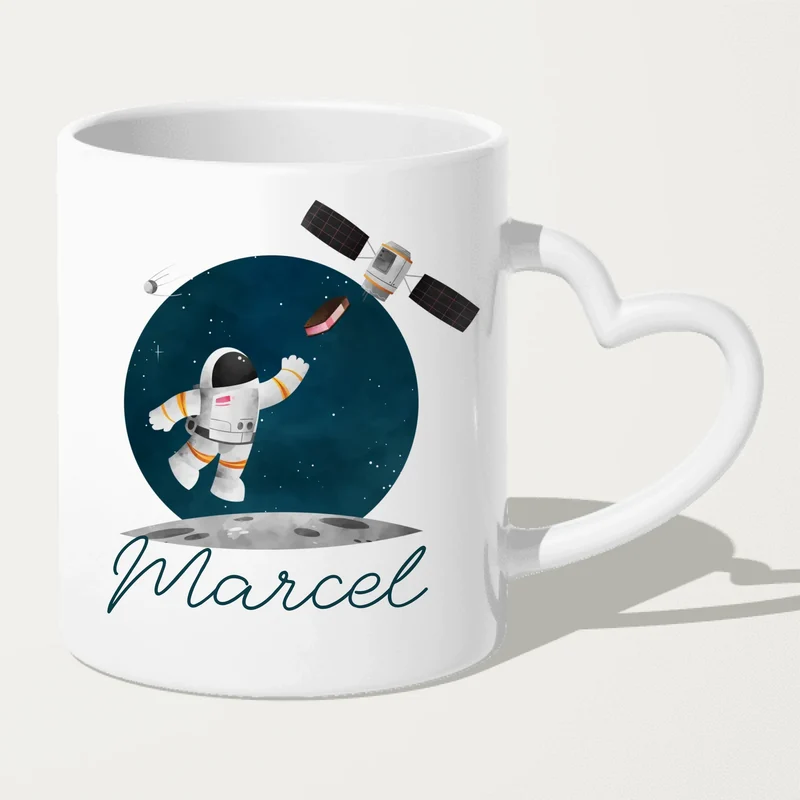 Personalisierte Kindertasse mit Astronaut und Namen