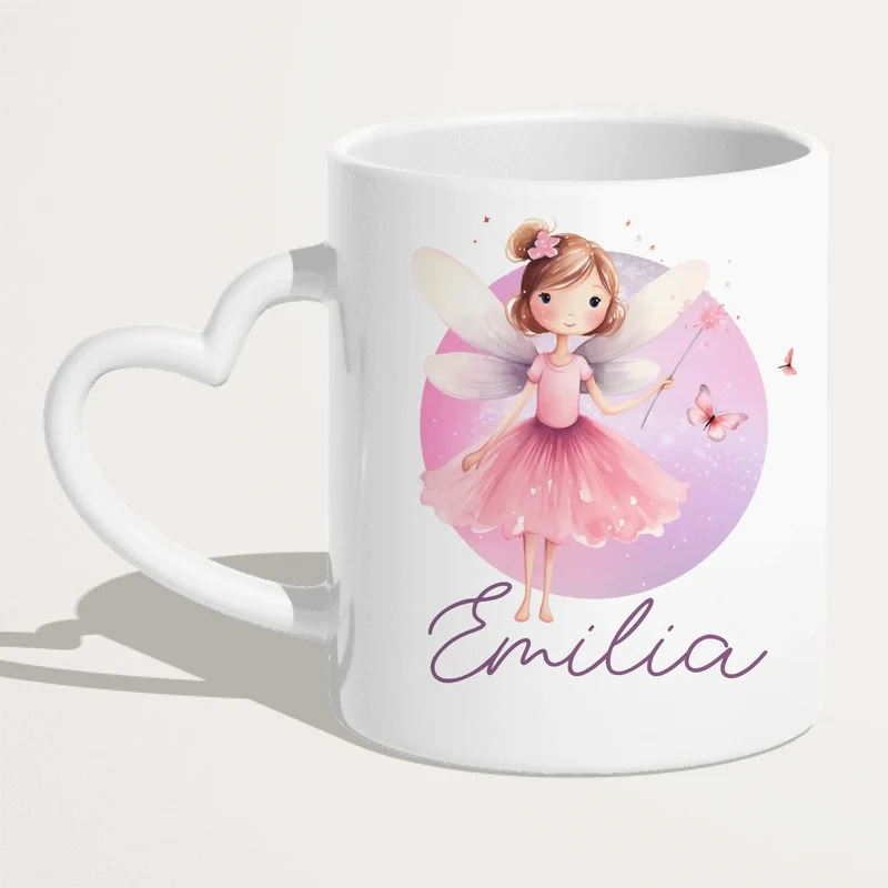 Personalisierte Kindertasse mit Fee und Namen
