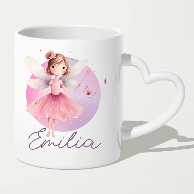 Personalisierte Kindertasse mit Fee und Namen