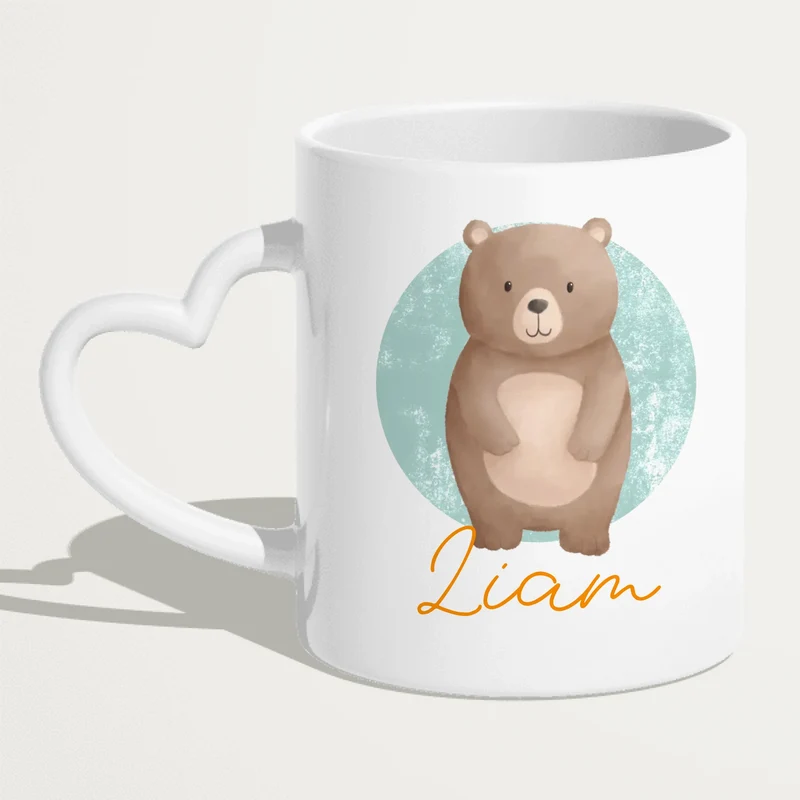 Personalisierte Kindertasse mit Jungletier und Namen